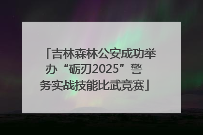 吉林森林公安成功举办“砺刃2025”警务实战技能比武竞赛