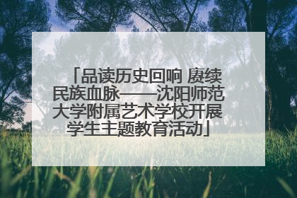 品读历史回响 赓续民族血脉——沈阳师范大学附属艺术学校开展学生主题教育活动