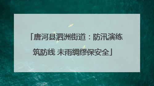 唐河县泗洲街道：防汛演练筑防线 未雨绸缪保安全