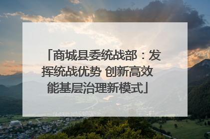商城县委统战部：发挥统战优势 创新高效能基层治理新模式