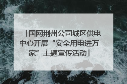国网荆州公司城区供电中心开展“安全用电进万家”主题宣传活动