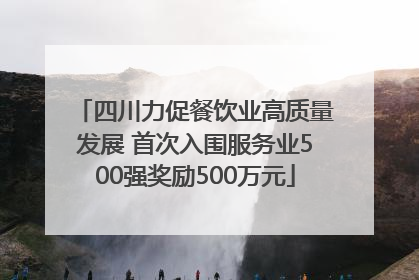 四川力促餐饮业高质量发展 首次入围服务业500强奖励500万元