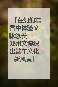 在绵绵粽香中体验文脉悠长——郑州文博织出端午文化新风景