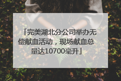 完美湖北分公司举办无偿献血活动，现场献血总量达10700毫升