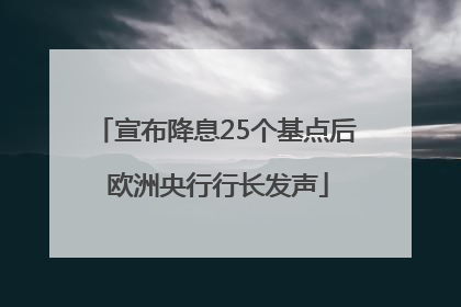 宣布降息25个基点后 欧洲央行行长发声