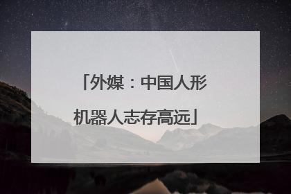 外媒：中国人形机器人志存高远