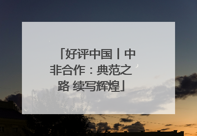 好评中国丨中非合作：典范之路 续写辉煌