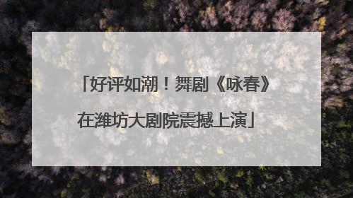 好评如潮！舞剧《咏春》在潍坊大剧院震撼上演