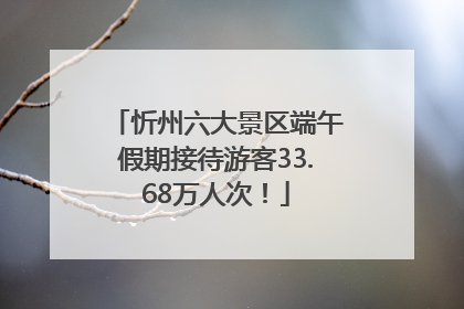 忻州六大景区端午假期接待游客33.68万人次！