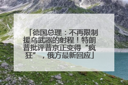 德国总理：不再限制援乌武器的射程！特朗普批评普京正变得“疯狂”，俄方最新回应