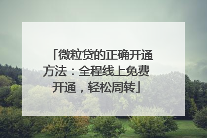 微粒贷的正确开通方法：全程线上免费开通，轻松周转