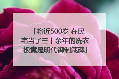 将近500岁 在民宅当了三十余年的洗衣板竟是明代御制箴碑