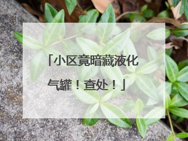 小区竟暗藏液化气罐！查处！