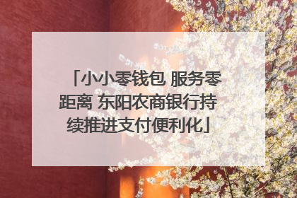 小小零钱包 服务零距离 东阳农商银行持续推进支付便利化