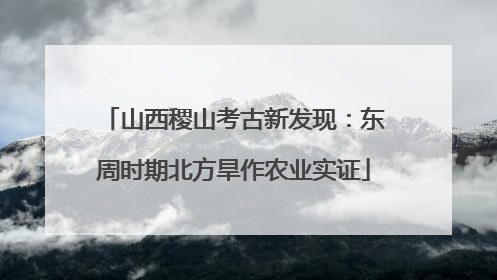 山西稷山考古新发现：东周时期北方旱作农业实证