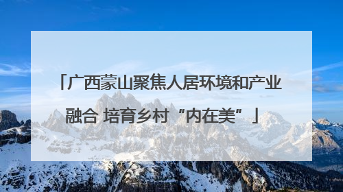 广西蒙山聚焦人居环境和产业融合 培育乡村“内在美”