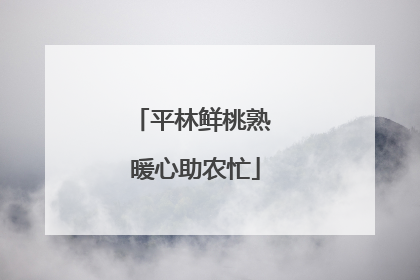 平林鲜桃熟 暖心助农忙