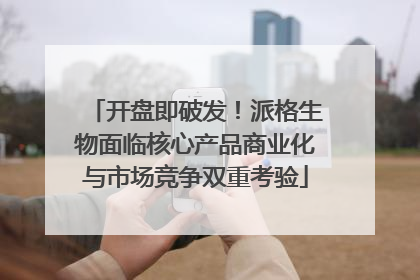 开盘即破发！派格生物面临核心产品商业化与市场竞争双重考验