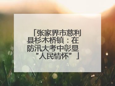 张家界市慈利县杉木桥镇：在防汛大考中彰显“人民情怀”