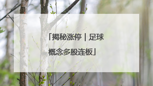揭秘涨停｜足球概念多股连板