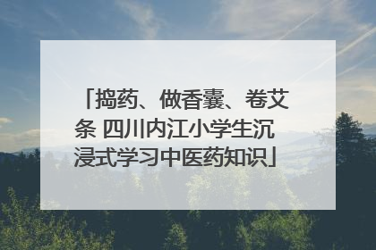 捣药、做香囊、卷艾条 四川内江小学生沉浸式学习中医药知识