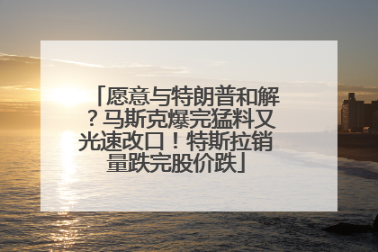 愿意与特朗普和解？马斯克爆完猛料又光速改口！特斯拉销量跌完股价跌