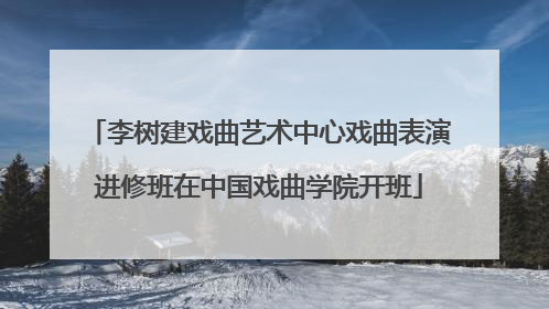 李树建戏曲艺术中心戏曲表演进修班在中国戏曲学院开班