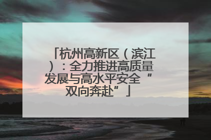 杭州高新区（滨江）：全力推进高质量发展与高水平安全“双向奔赴”