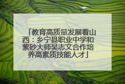 教育高质量发展看山西：乡宁县职业中学和紫砂大师吴志文合作培养高素质技能人才