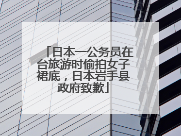 日本一公务员在台旅游时偷拍女子裙底，日本岩手县政府致歉