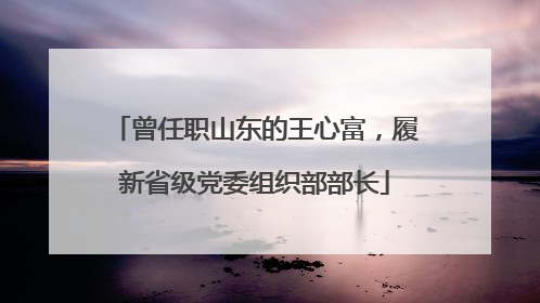 曾任职山东的王心富，履新省级党委组织部部长