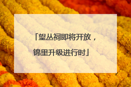 望丛祠即将开放，锦里升级进行时