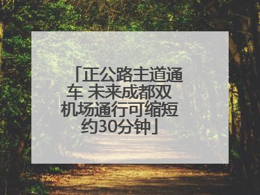 正公路主道通车 未来成都双机场通行可缩短约30分钟