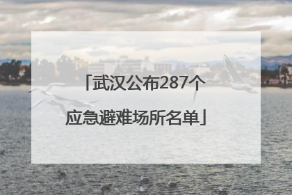 武汉公布287个应急避难场所名单