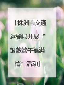 株洲市交通运输局开展“银龄端午福满情”活动