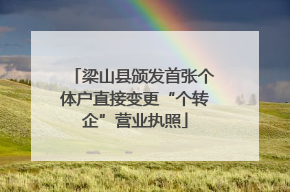 梁山县颁发首张个体户直接变更“个转企”营业执照