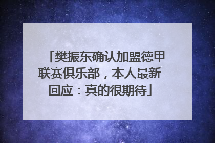 樊振东确认加盟德甲联赛俱乐部，本人最新回应：真的很期待