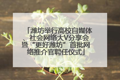 潍坊举行高校自媒体、社会网络大V分享会暨“更好潍坊”首批网络推介官聘任仪式