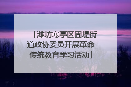 潍坊寒亭区固堤街道政协委员开展革命传统教育学习活动