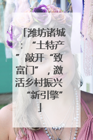 潍坊诸城：“土特产”敲开“致富门”，激活乡村振兴“新引擎”