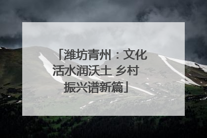潍坊青州：文化活水润沃土 乡村振兴谱新篇