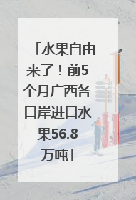 水果自由来了！前5个月广西各口岸进口水果56.8万吨