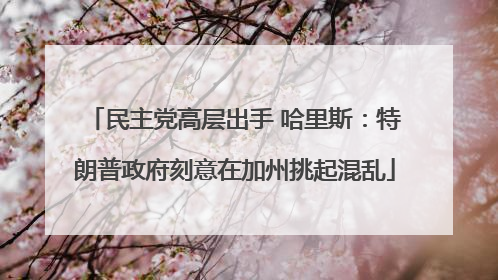 民主党高层出手 哈里斯：特朗普政府刻意在加州挑起混乱