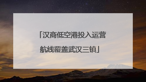 汉商低空港投入运营 航线覆盖武汉三镇