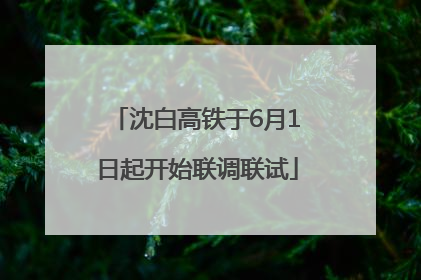 沈白高铁于6月1日起开始联调联试