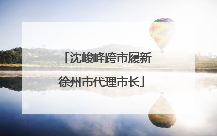 沈峻峰跨市履新徐州市代理市长