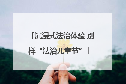 沉浸式法治体验 别样“法治儿童节”