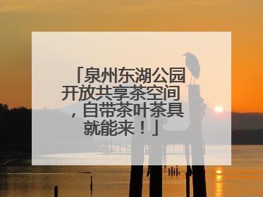 泉州东湖公园开放共享茶空间，自带茶叶茶具就能来！