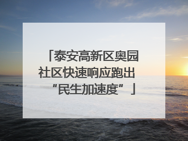 泰安高新区奥园社区快速响应跑出“民生加速度”
