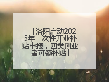 洛阳启动2025年一次性开业补贴申报，四类创业者可领补贴